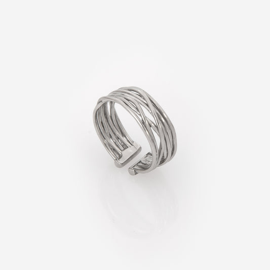 Silver Ring with Open Top Design