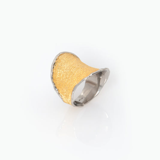 Unique Two-Tone Textured Ring