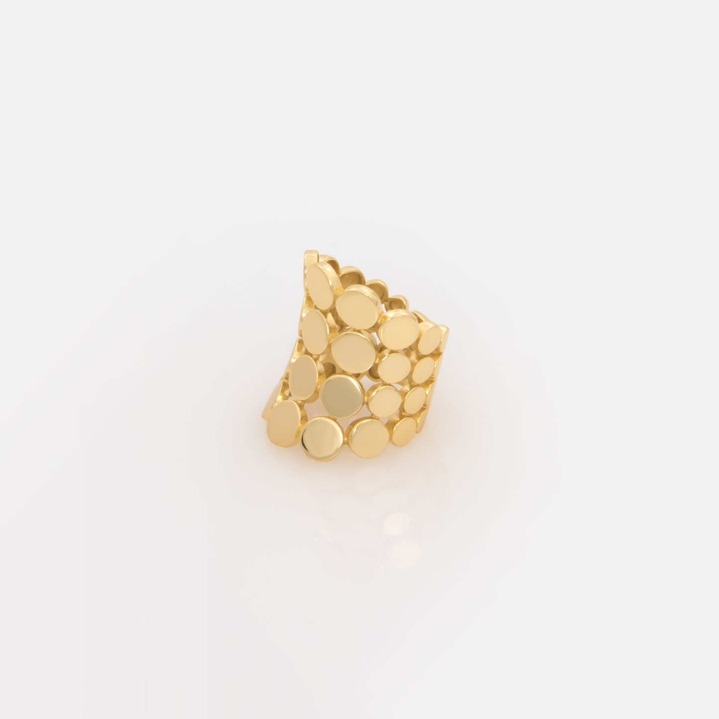 Wide Statement Ring with Circle Design