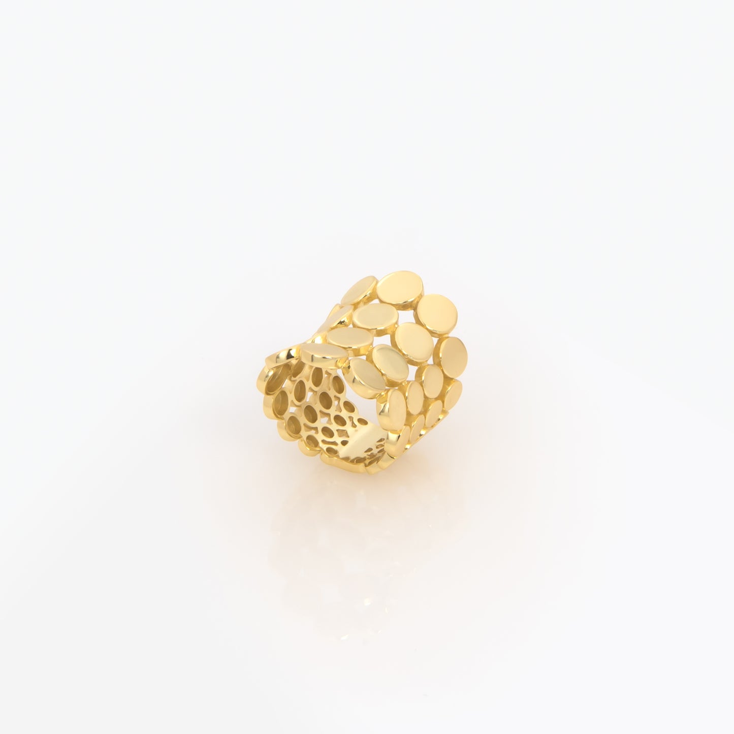 Wide Statement Ring with Circle Design