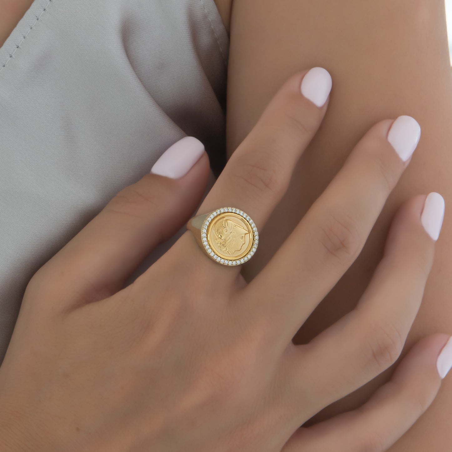 Goddess Athena Halo Gold Ring