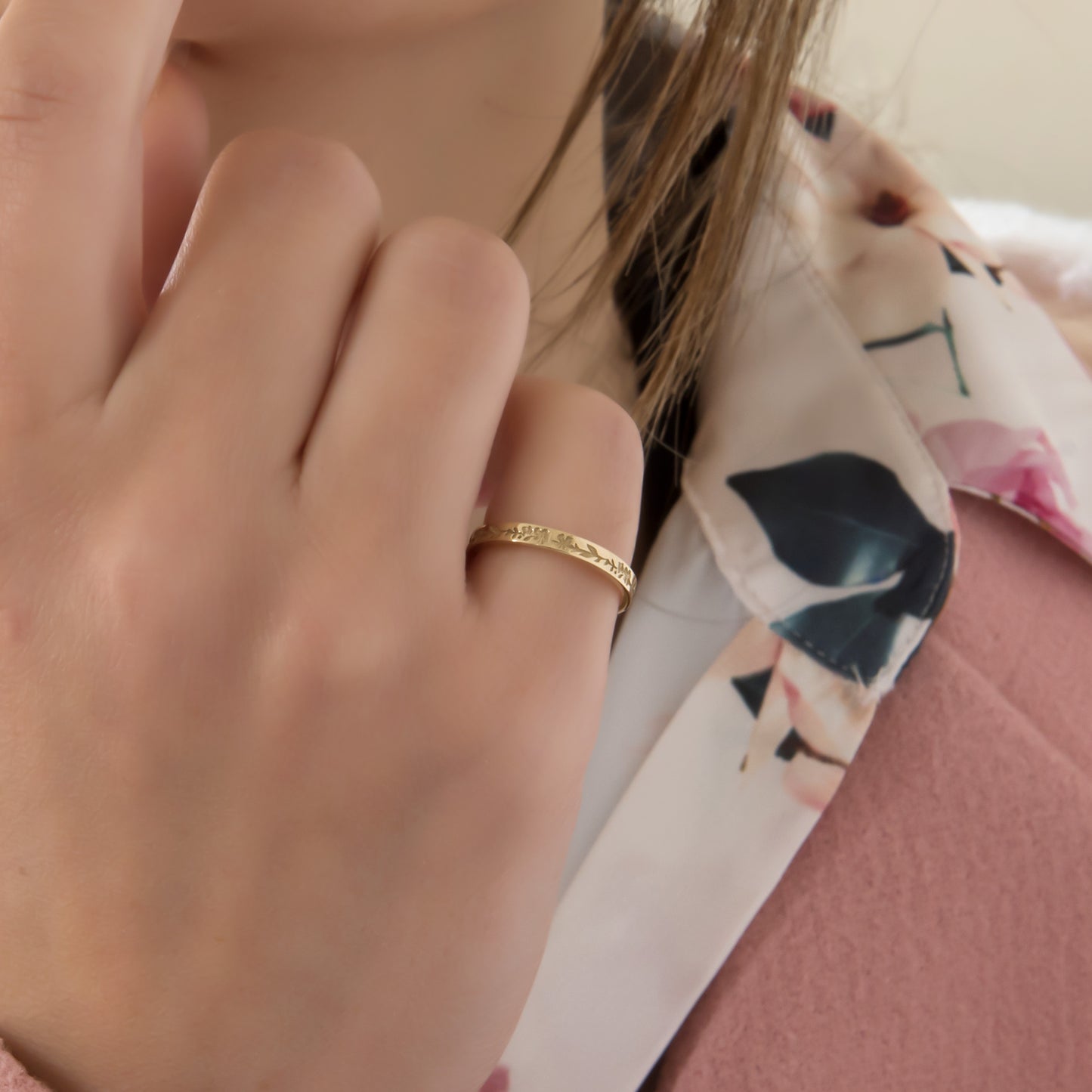 Birth Flower Eternity 14k Gold Vermeil Ring