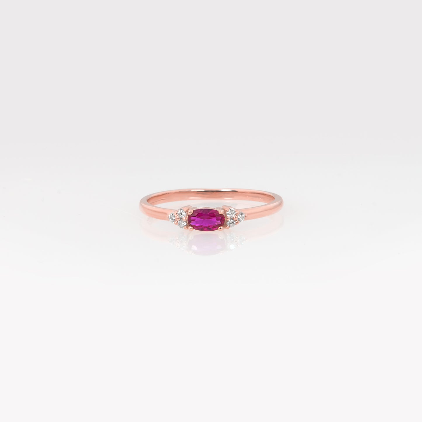 Oval Birthstone Cluster Gold Ring