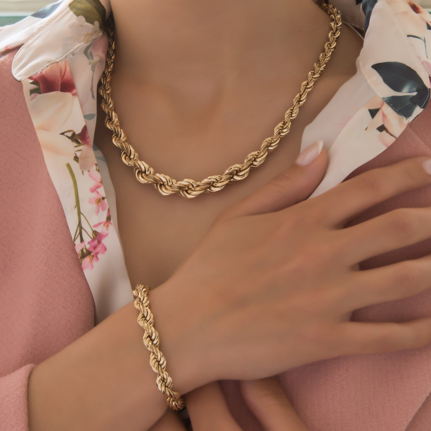 Gold Rope Chain Set