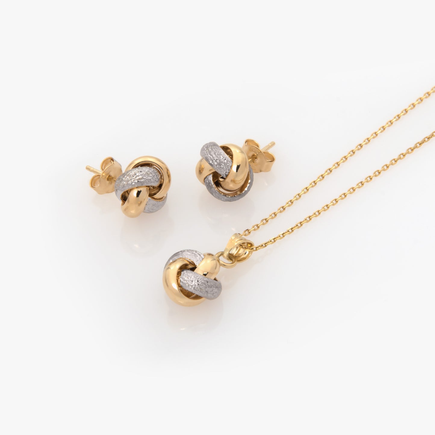 Two-Tone Knot Stud Earrings