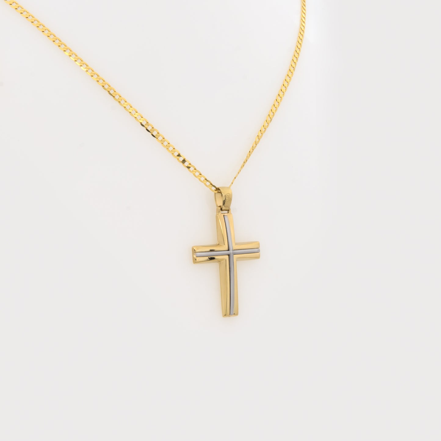 Elegant Two-Tone Cross Pendant