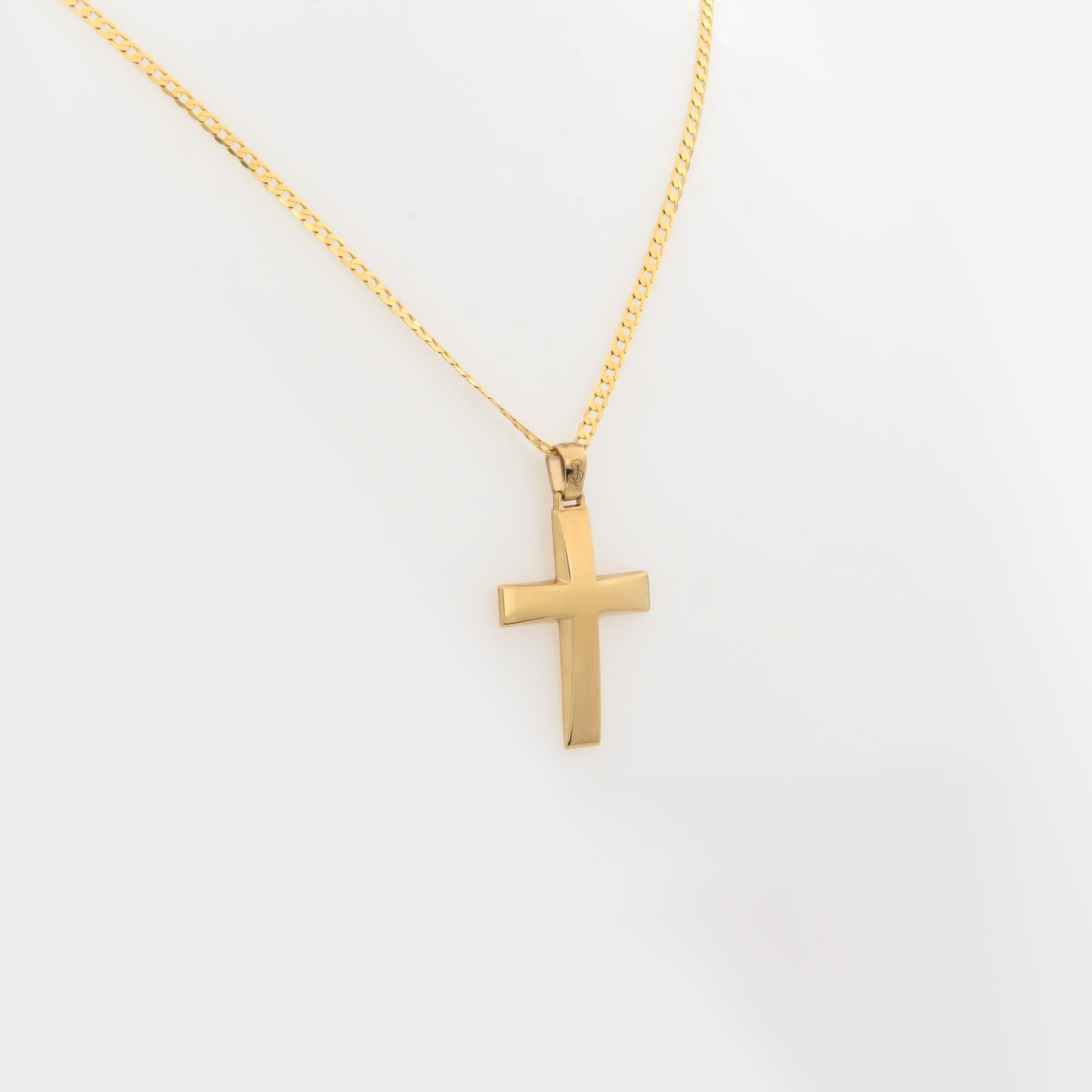 Classic Plain Yellow Gold Cross Pendant