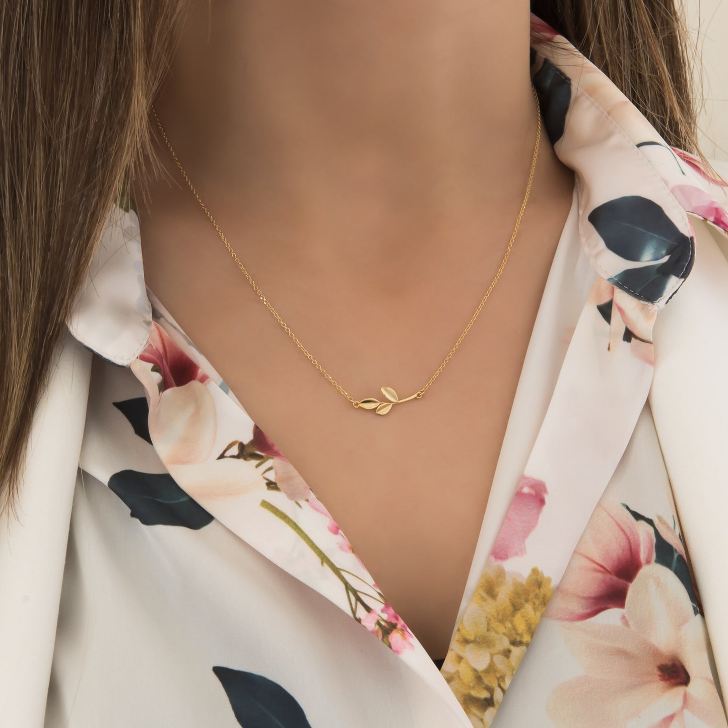 Olive Branch Gold Necklace
