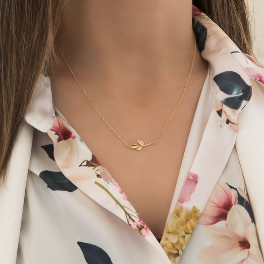 Olive Branch Gold Necklace