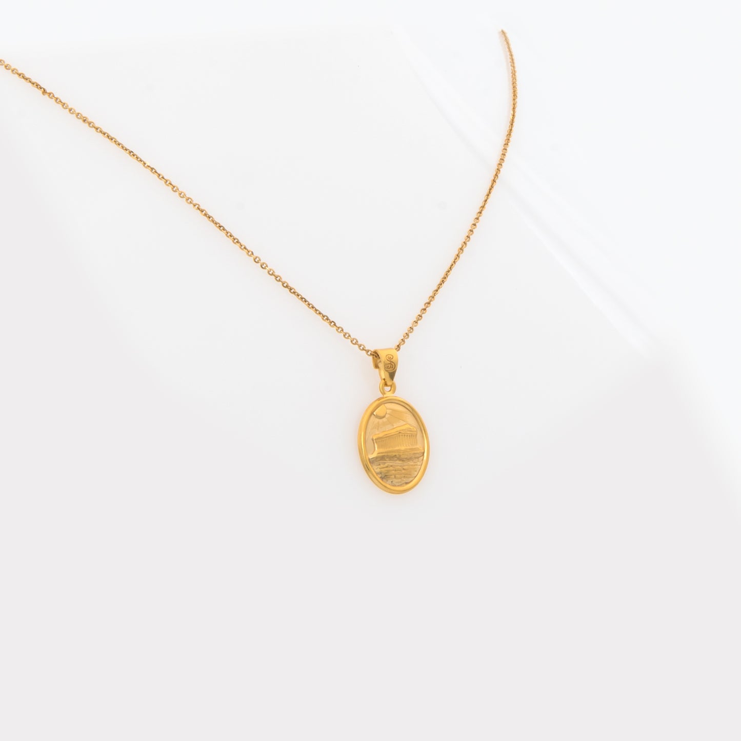Oval Plain Parthenon Temple Pendant