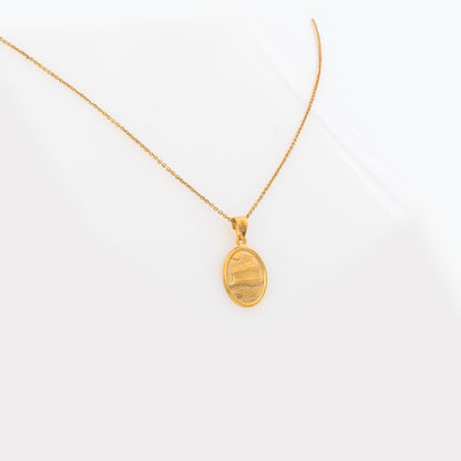 Oval Plain Parthenon Temple Pendant
