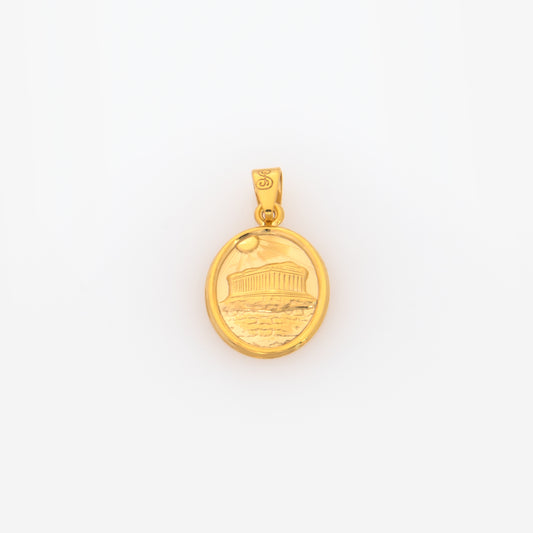 Oval Plain Parthenon Temple Pendant