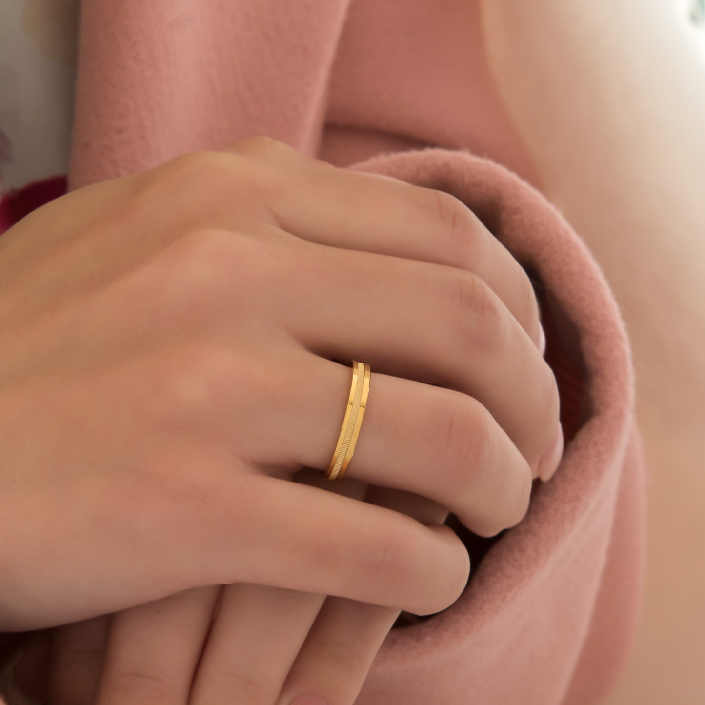 Ribbed Wedding Band 3mm