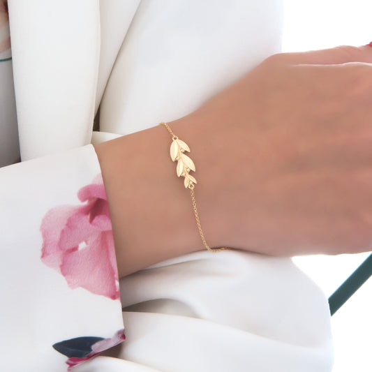 Gold Olive Branch Bracelet