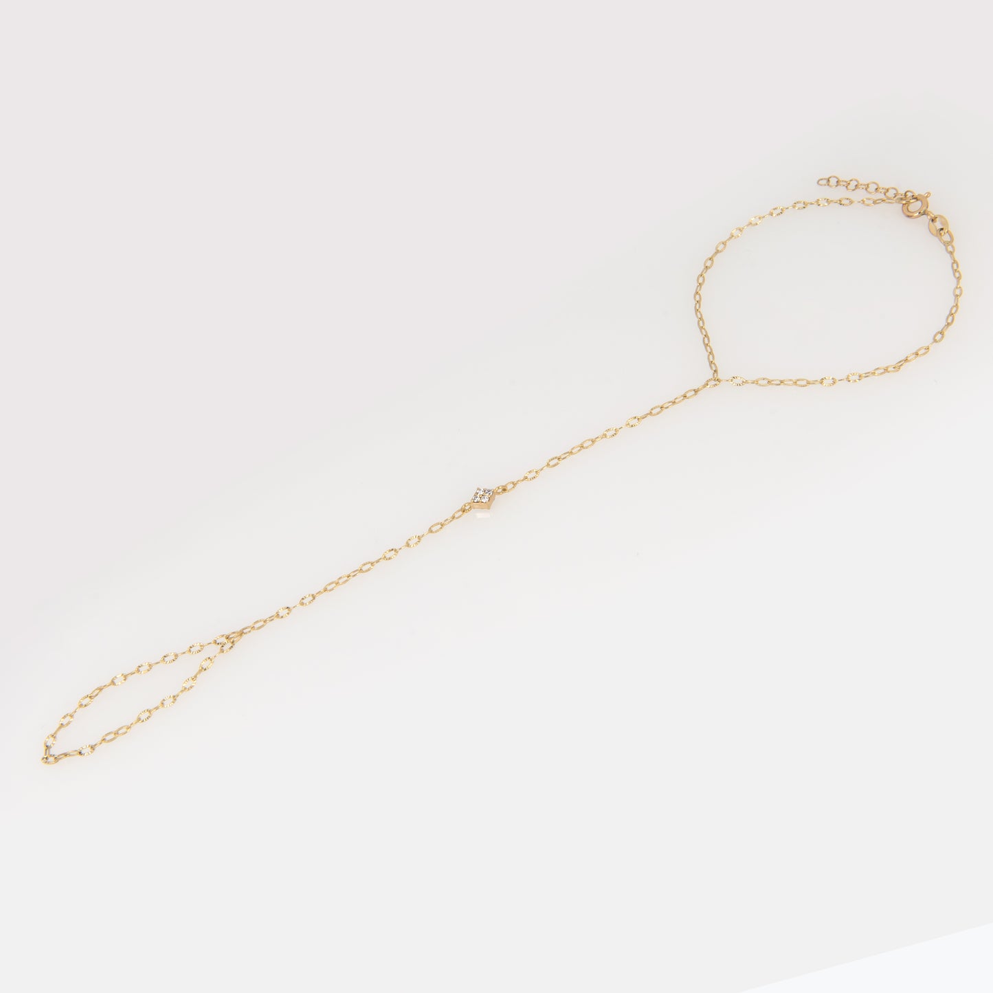 Solid Gold Marquise Diamond Hand Chain
