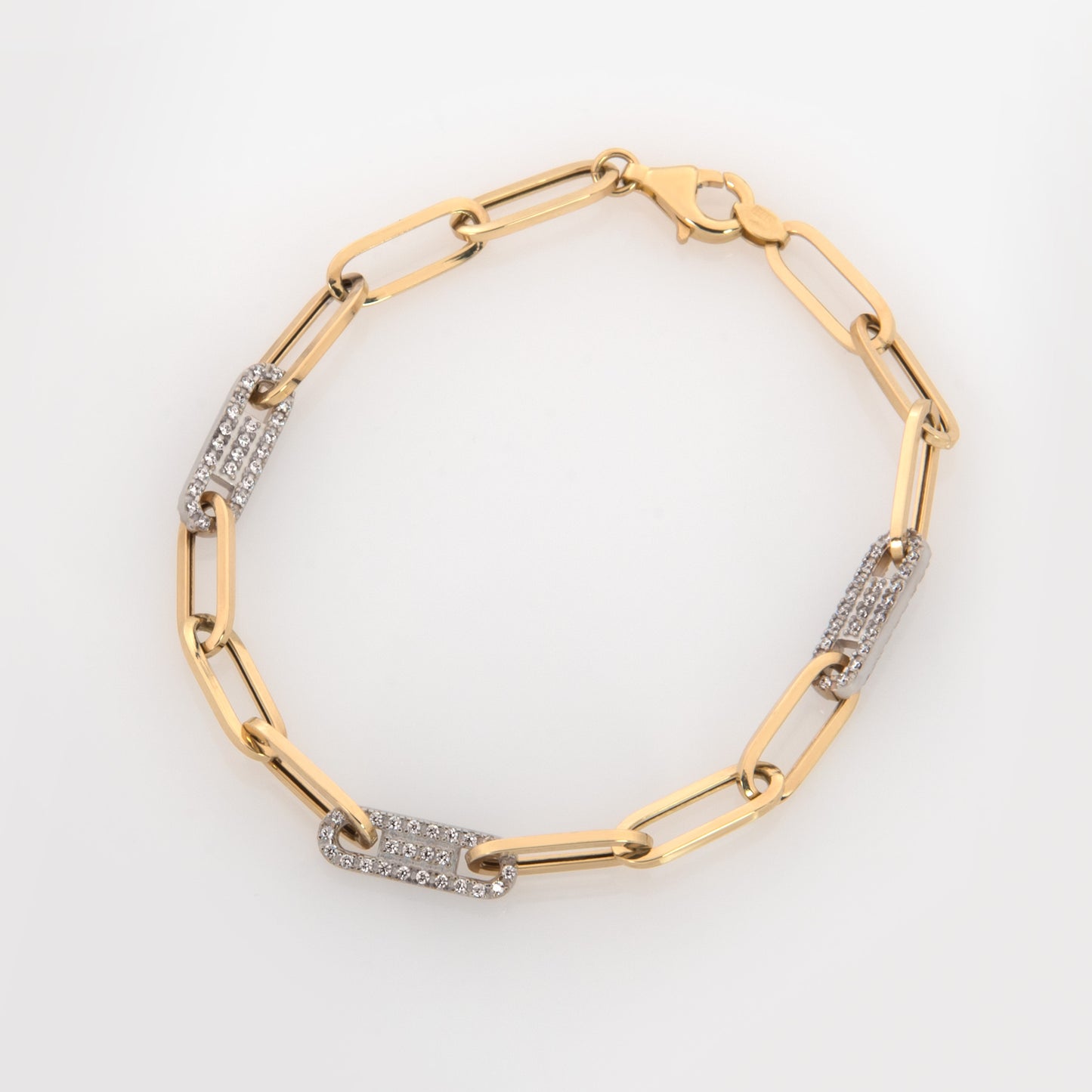 Dual-Tone Oval Clip Bracelet