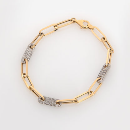 Dual-Tone Oval Clip Bracelet
