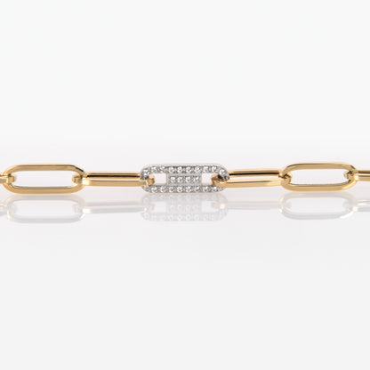 Dual-Tone Oval Clip Bracelet
