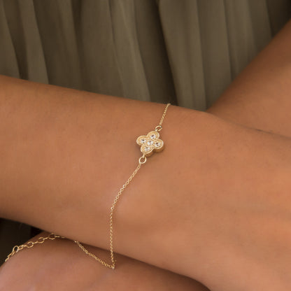 Four Leaf Clover Gemstone Bracelet