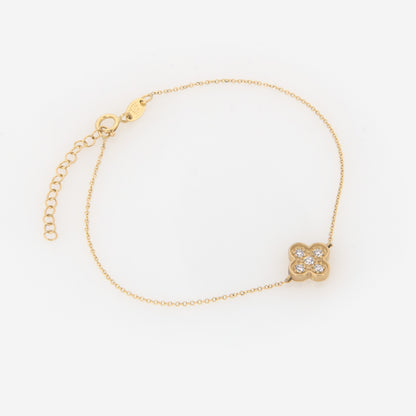 Four Leaf Clover Gemstone Bracelet