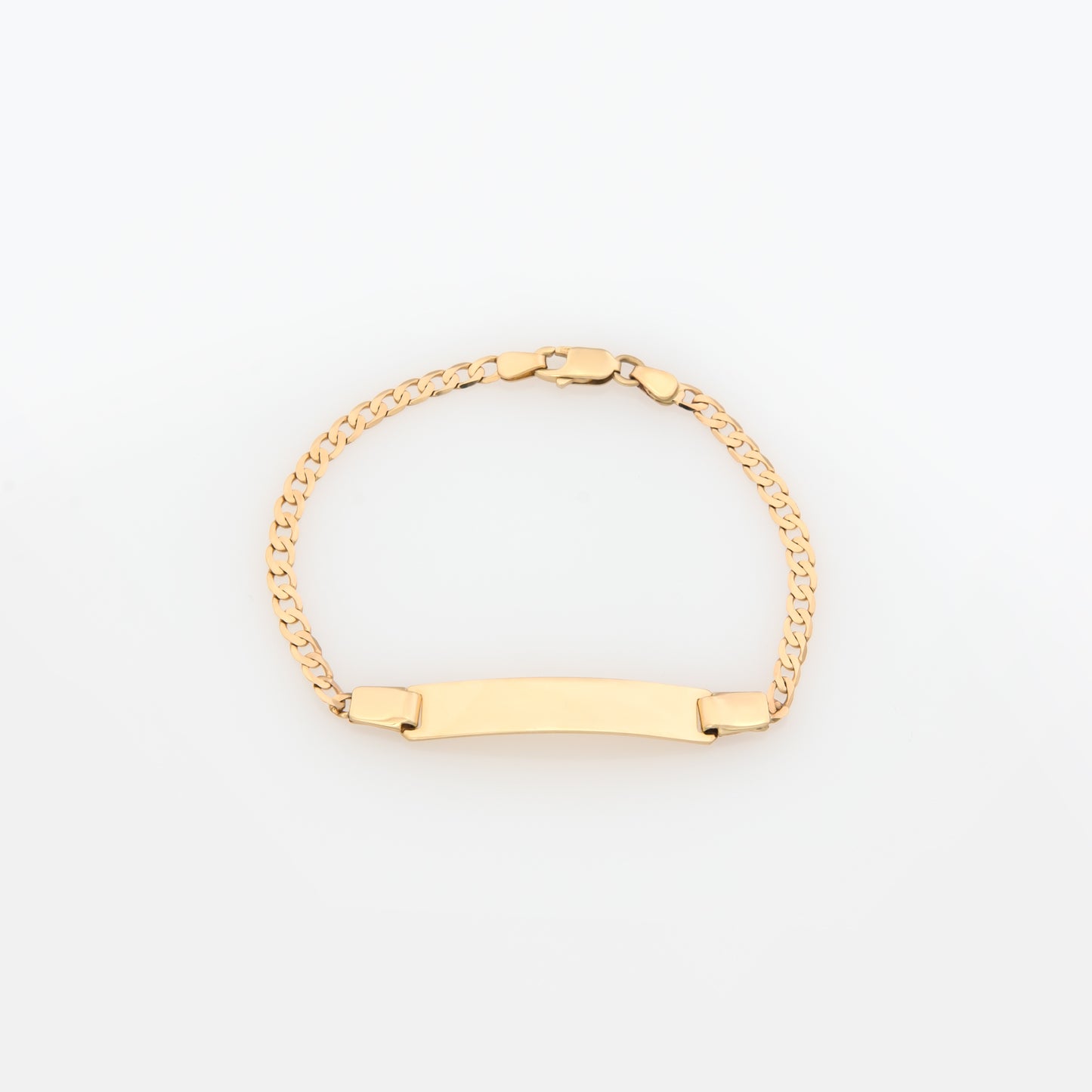 Gold Personalised ID Bracelet with Curb Chain
