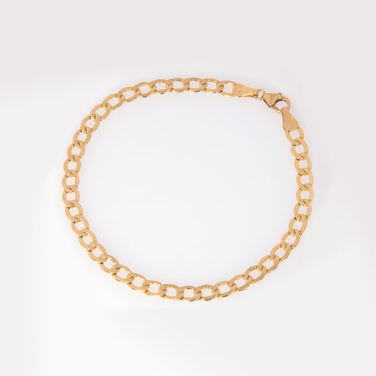 Solid Gold Curb Chain Bracelet – Classic Unisex Link Bracelet