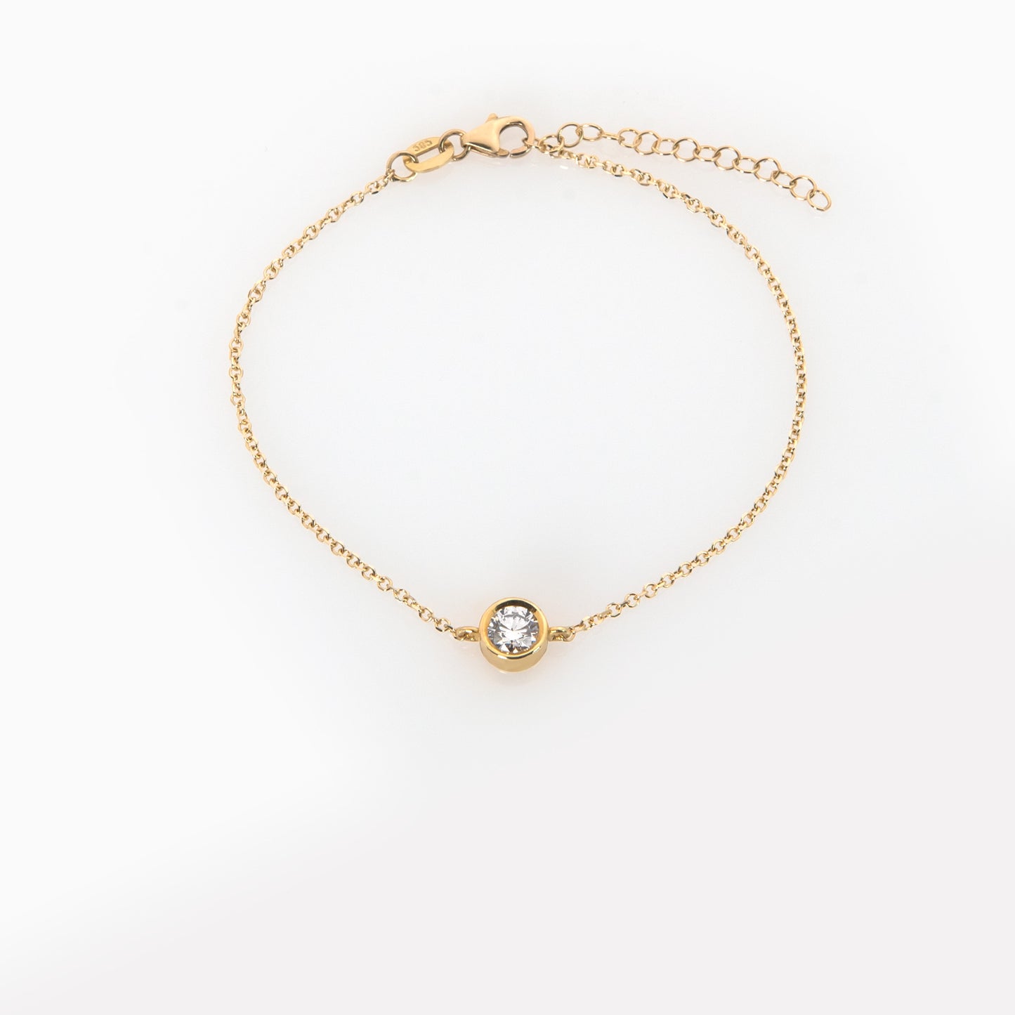 14K Solid Gold Diamond Bracelet – Bezel-Set Lab-Grown Diamond Bracelet