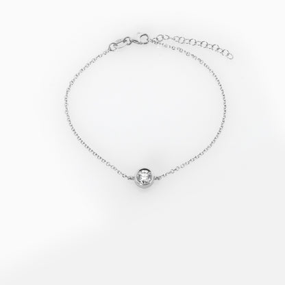 14K Solid Gold Diamond Bracelet – Bezel-Set Lab-Grown Diamond Bracelet