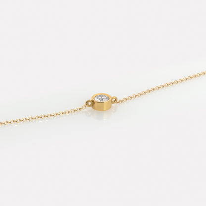14K Solid Gold Diamond Bracelet – Bezel-Set Lab-Grown Diamond Bracelet