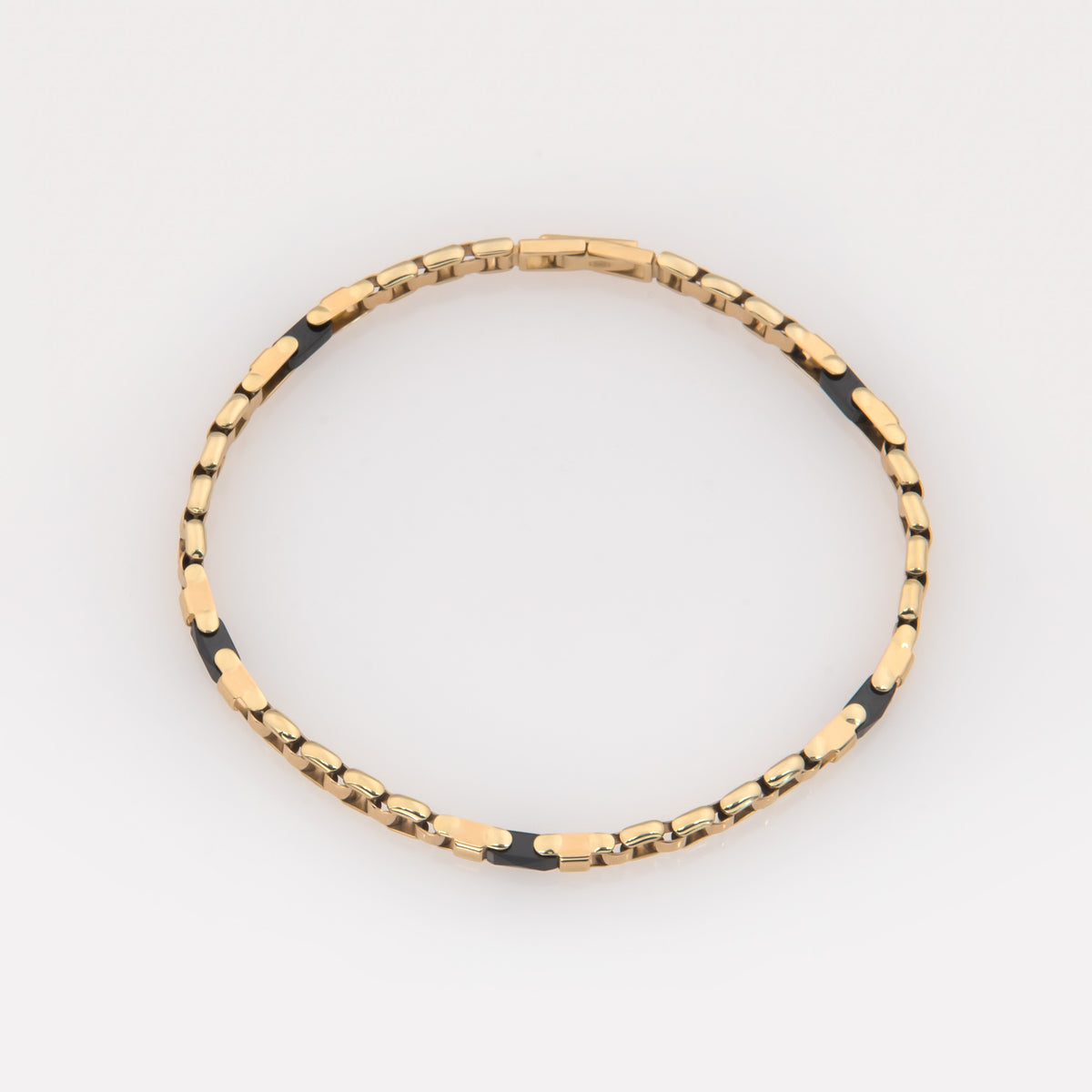 14K Solid Gold Black Onyx Link Bracelet – Heavyweight Unisex Luxury Bracelet