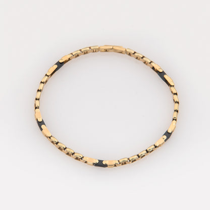 14K Solid Gold Black Onyx Link Bracelet – Heavyweight Unisex Luxury Bracelet