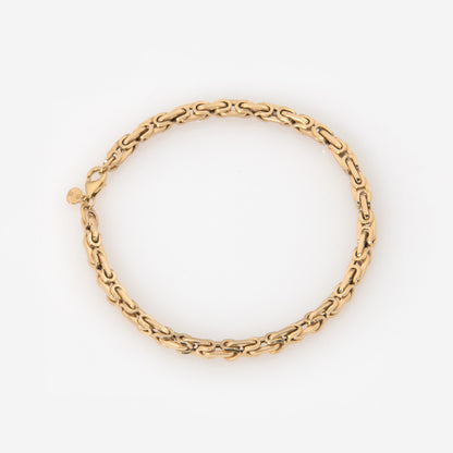 14K Yellow Gold Byzantine Link Bracelet – Heavy King’s Chain Unisex Bracelet