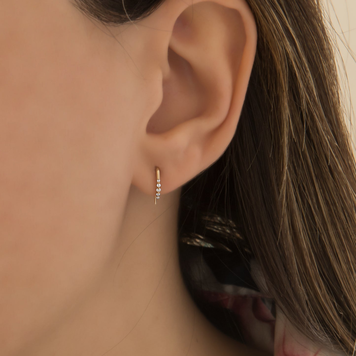 Open Arc Hoops with Gemstones