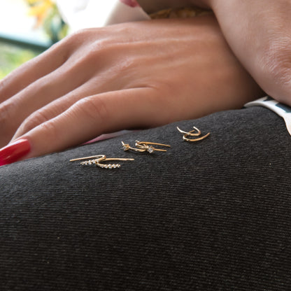 Open Arc Hoops with Gemstones