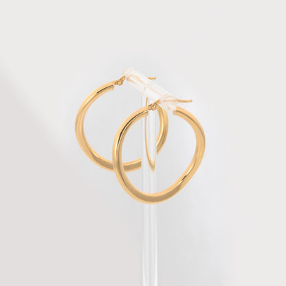 Wavy Round Hoop Earrings