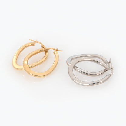 Wavy Oval Hoop Earrings
