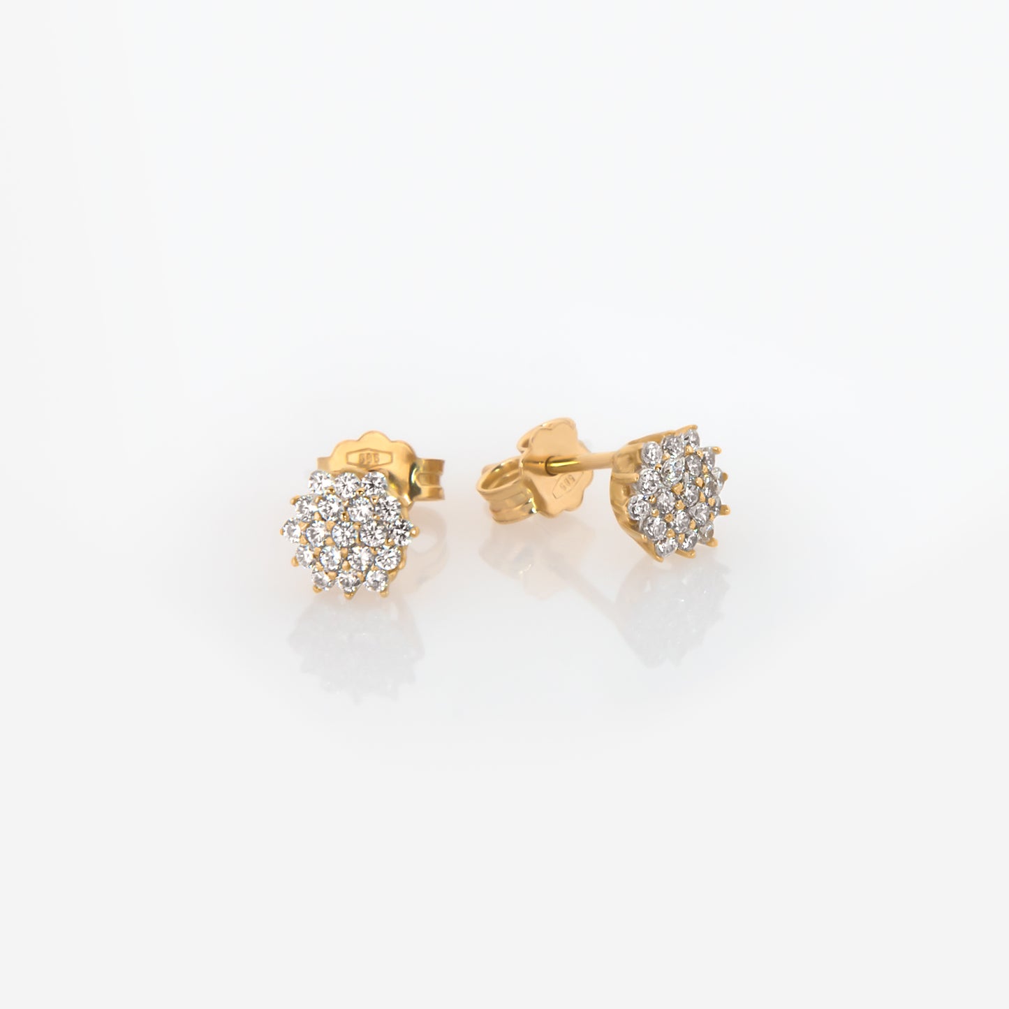 Elegant CZ Cluster Stud Earrings