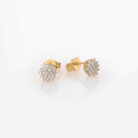 Elegant CZ Cluster Stud Earrings