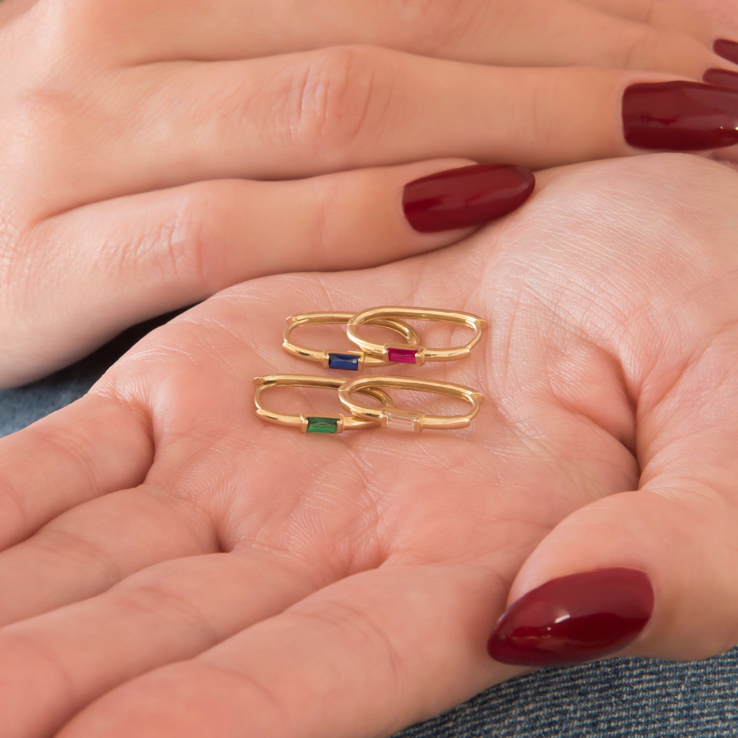 Baguette Paperclip Earrings