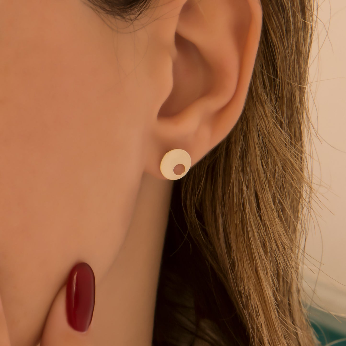 Round Stud Earrings