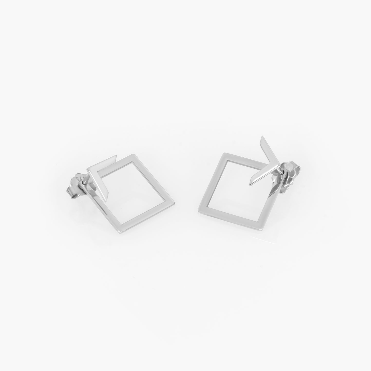 Gold Rhombus Ear Jacket Studs