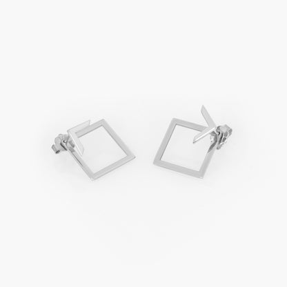 Gold Rhombus Ear Jacket Studs