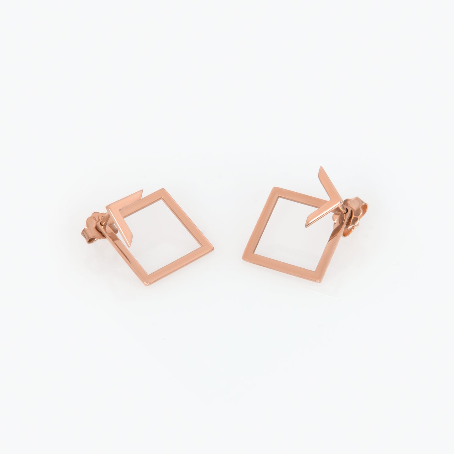 Gold Rhombus Ear Jacket Studs