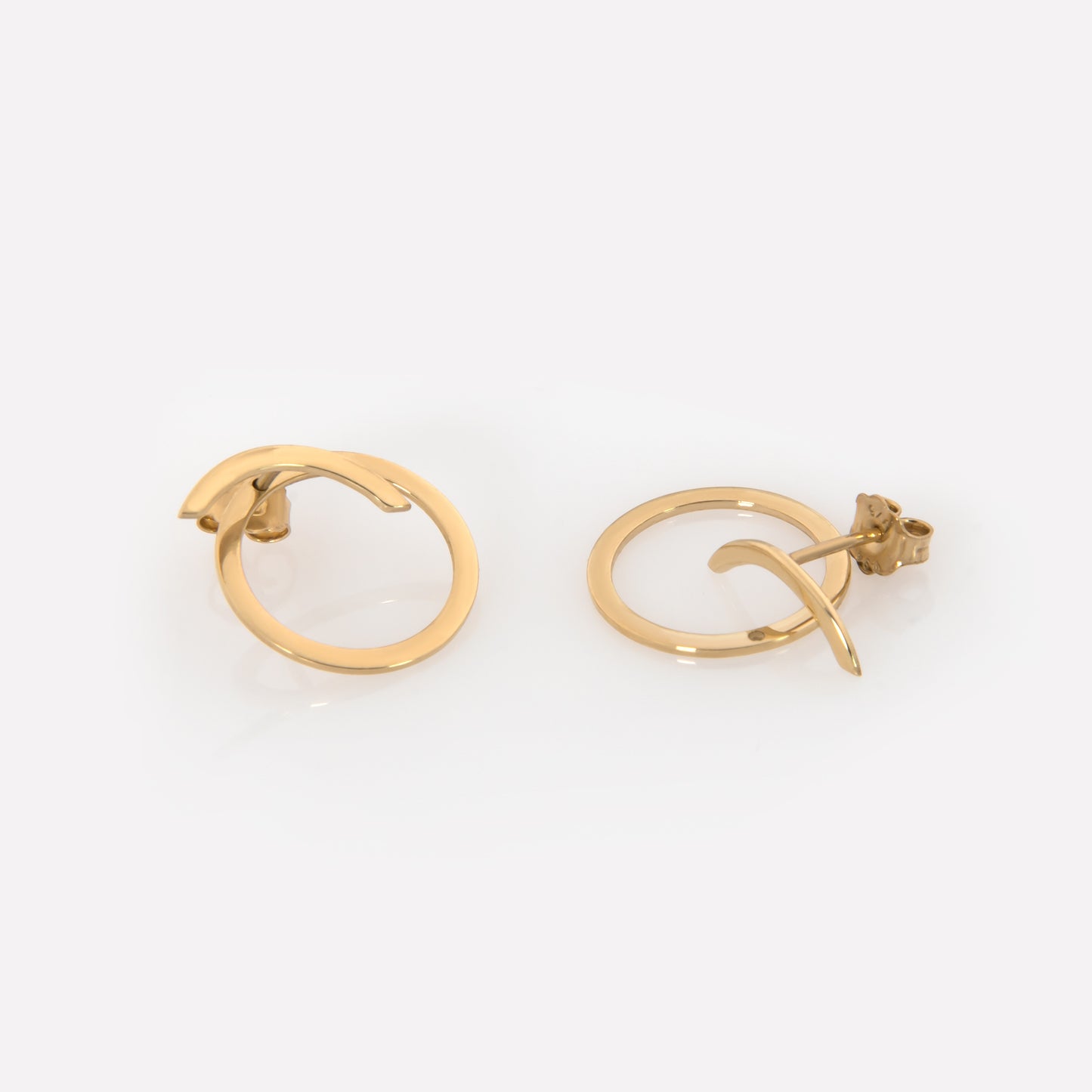 Gold Circle Ear Jacket Studs
