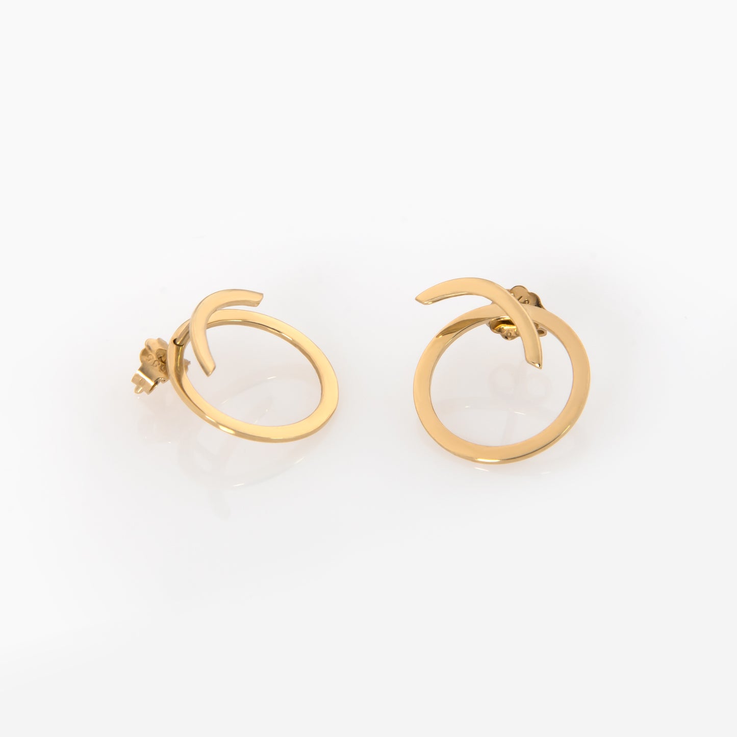 Gold Circle Ear Jacket Studs