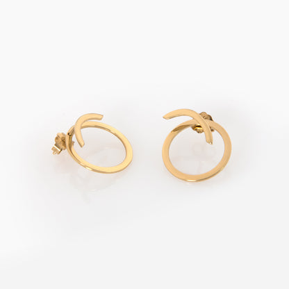 Gold Circle Ear Jacket Studs