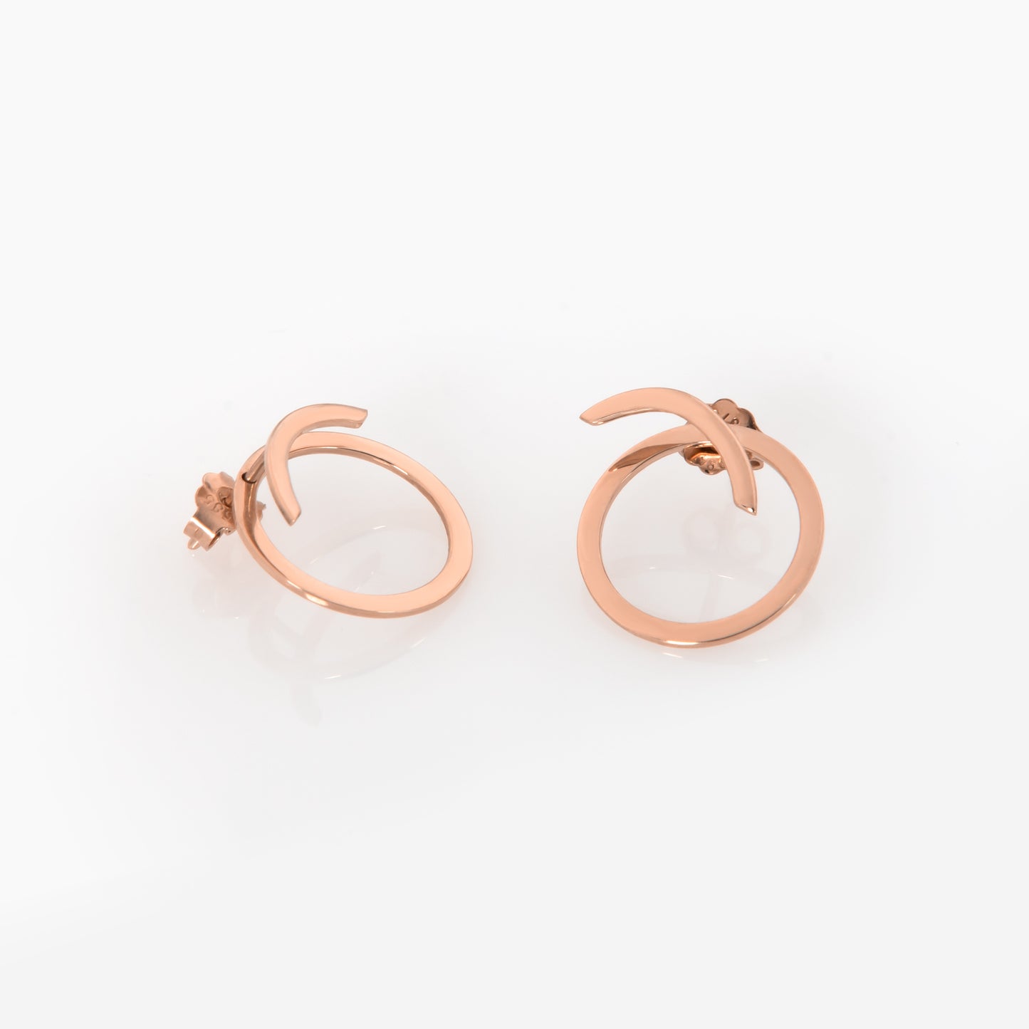 Gold Circle Ear Jacket Studs