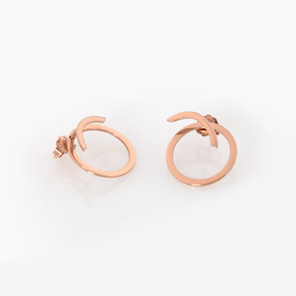Gold Circle Ear Jacket Studs