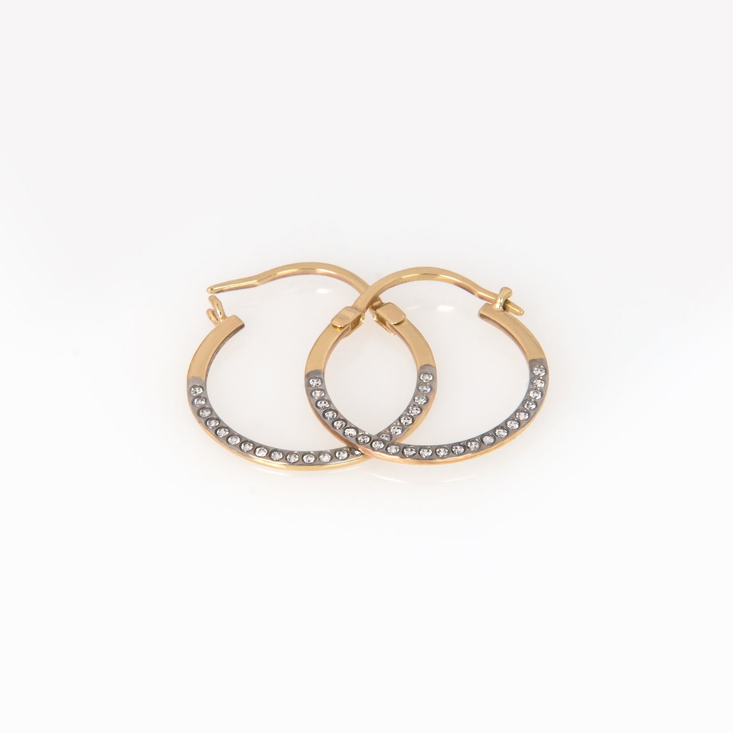 Solid Gold CZ Hoop Earrings – Minimalist Everyday Huggie Hoops