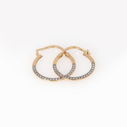 Solid Gold CZ Hoop Earrings – Minimalist Everyday Huggie Hoops